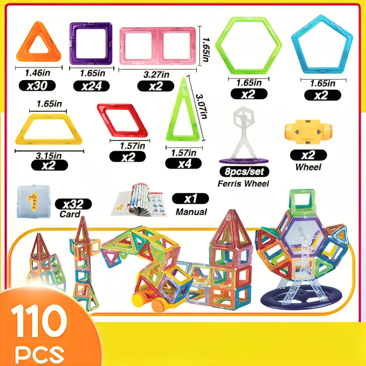 Magnetic Building Block Tiles